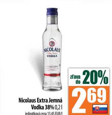Nicolaus Extra Jemná Vodka 38% 0,2 l