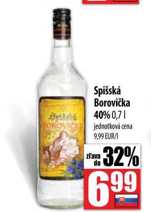 Spišská Borovička 40% 0,7 l