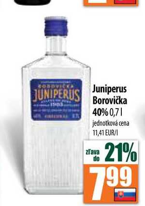 Juniperus Borovička 40% 0,7 l