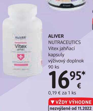 ALIVER NUTRACEUTICS Vitex jahňací kapsuly, 90 ks