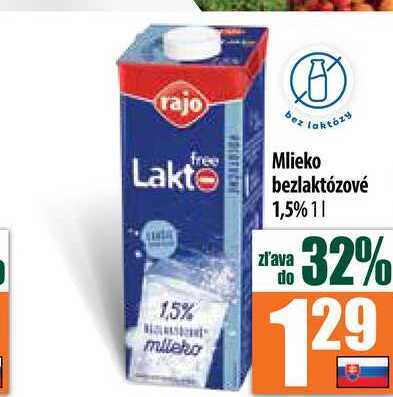 Mlieko bezlaktózové 1,5% 1 l