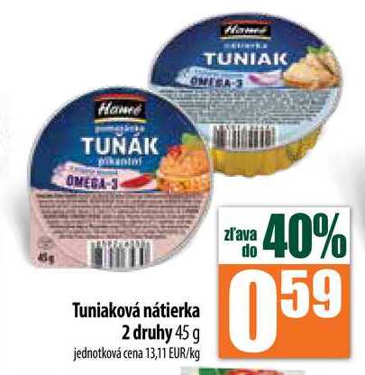 Tuniaková nátierka 2 druhy 45 g