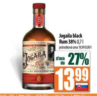 Jogaila black Rum 38% 0,7 l