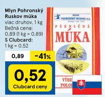 Mlyn Pohronský Ruskov múka, 1 kg
