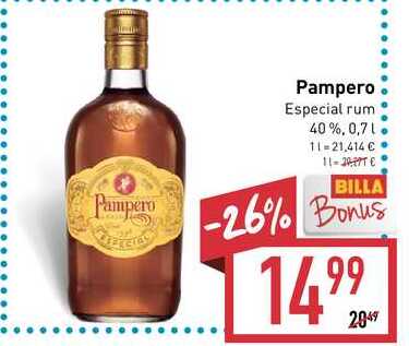 Pampero Especial rum 40% 0,7 l