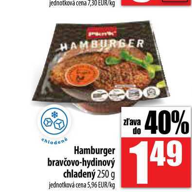 Hamburger bravčovo-hydinový chladený 250 g 