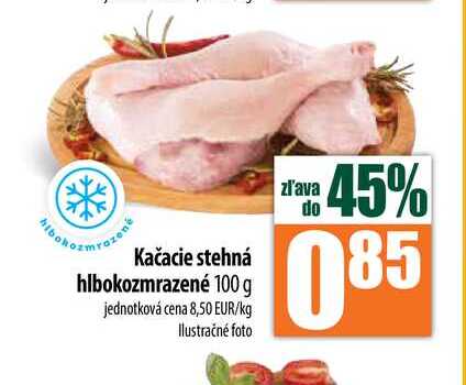 Kačacie stehná hlbokozmrazené 100 g