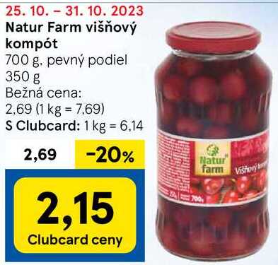 Natur Farm višňový kompót, 700 g