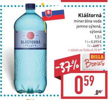 Kláštorná minerálna voda 1,5 l v akcii | Zlacnene.sk