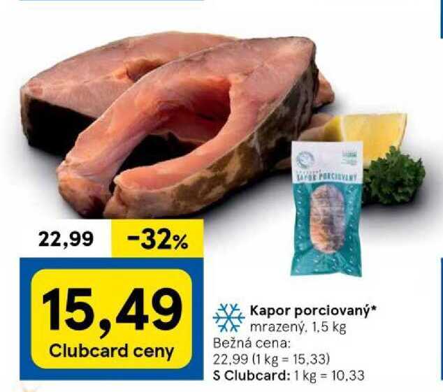 Kapor porciovaný, 1,5 kg