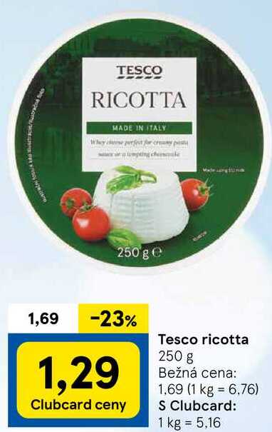 Tesco ricotta, 250 g