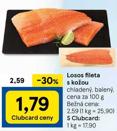 Losos fileta s kožou, cena za 100 g
