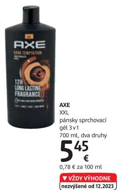 AXE XXL pánsky sprchovací gél 3v1, 700 ml