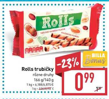 Rolls trubičky 140 - 166 g