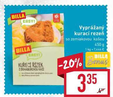 BILLA EASY! Vyprážaný kurací rezeň so zemiakovou kašou 450 g