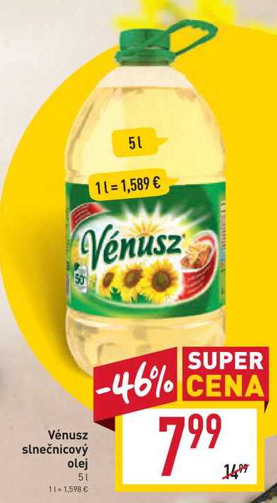 Vénusz slnečnicový olej 5 l