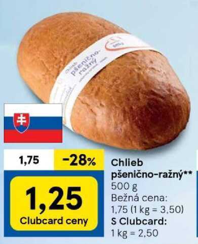 Chlieb pšenično-ražný, 500 g 