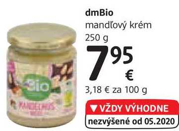 dmBio mandľový krém, 250 g 