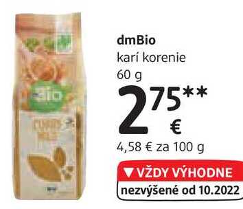 dmBio karí korenie, 60 g 