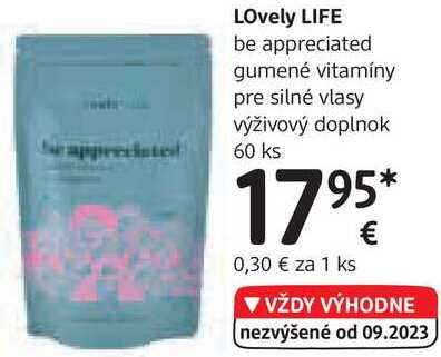 LOvely LIFE be appreciated gumené vitamíny pre silné vlasy výživový doplnok, 60 ks 