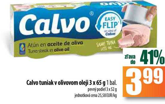 Calvo tuniak v olivovom oleji 3 x 65 g 1 bal.  