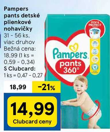Pampers pants detské plienkové nohavičky, 31 - 56 ks