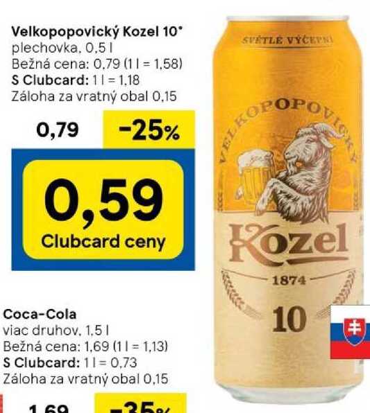Velkopopovický Kozel 10°, 0,5 l
