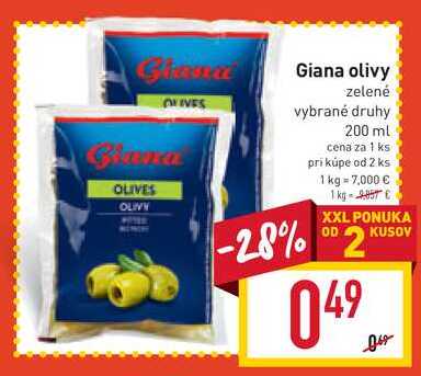 Giana olivy zelené 200 ml 