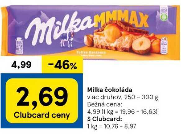 Milka čokoláda, 250-300 g 