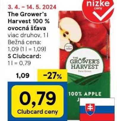 The Grower's Harvest 100 % ovocná šťava, 1 l