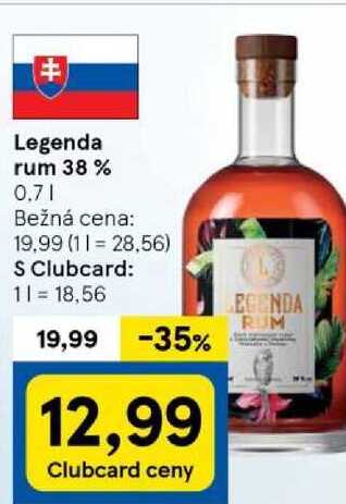 Legenda rum 38 %, 0,7 l