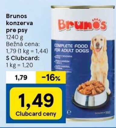 Brunos konzerva pre psy, 1240 g