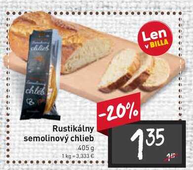 Rustikálny semolinový chlieb 405 g