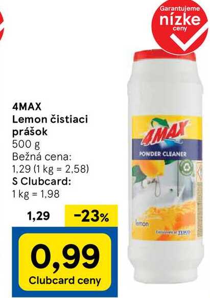 4MAX Lemon čistiaci prášok, 500 g
