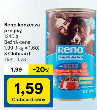 Reno konzerva pre psy, 1240 g 