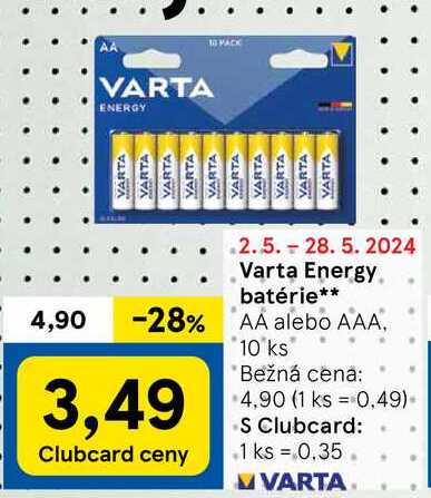 Varta Energy batérie, 10 ks