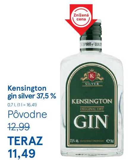 Kensington gin silver 37,5 %, 0,7 l