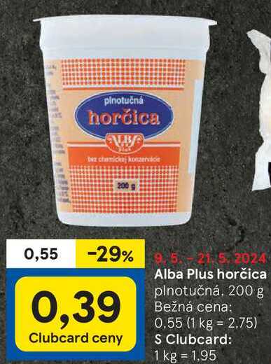 Alba Plus horčica, 200 g 
