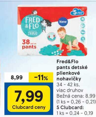 Fred&Flo pants detské plienkové nohavičky, 34-42 ks 