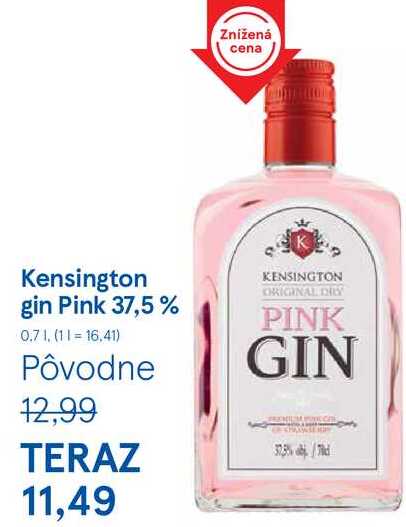 Kensington gin Pink 37,5 %, 0,7 l