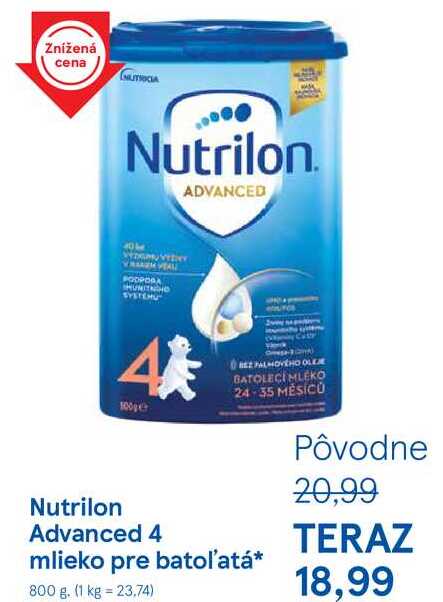 Nutrilon Advanced 4 mlieko pre batoľatá, 800 g 