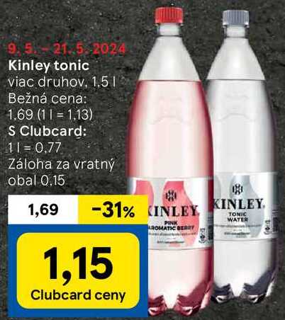 Kinley tonic, 1,5 l