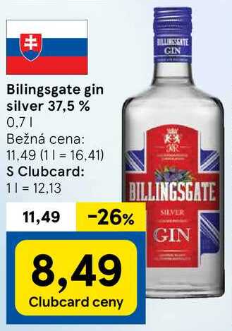 Bilingsgate gin silver 37,5%, 0,7 l