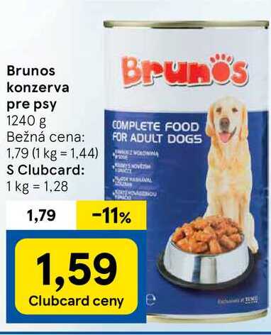 Brunos konzerva pre psy, 1240 g 