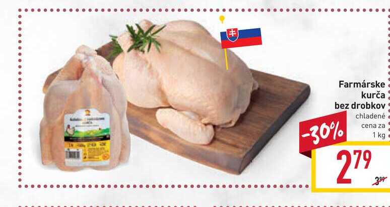 Farmárske kurča bez drobkov chladené cena za 1 kg 