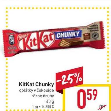 KitKat Chunky oblátky v čokoláde rôzne druhy 40g