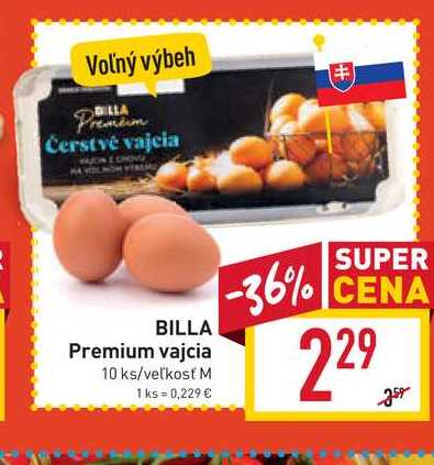 BILLA Premium vajcia 10 ks/veľkosť M 