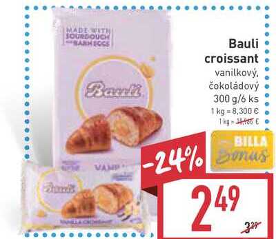 Bauli croissant vanilkový. čokoládový 300 g/6 ks 