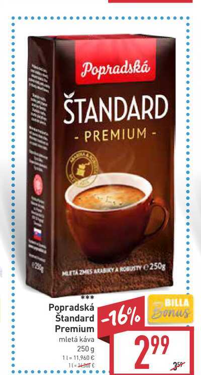 Popradská Premium mletá káva 250 g