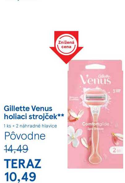 Venus Gillette Venus holiaci strojček 1 ks + 2 náhradné hlavice  